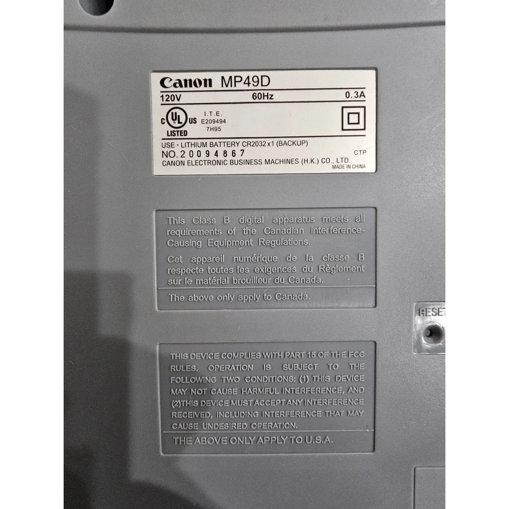 Canon mp49d electronic